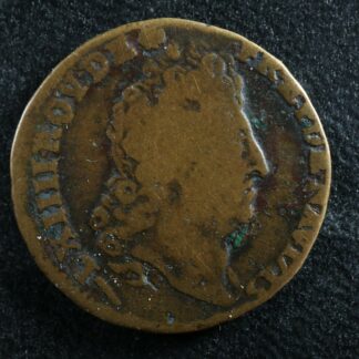 Liard de France au buste nu 1713W Lille KM#407 Copper King Roi Louis XIV