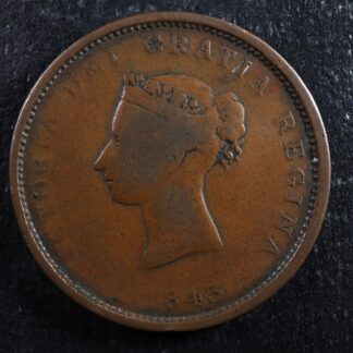 NB-2A One penny token 1843 Canada Nouveau New Brunswick Ship Breton 909
