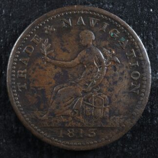 NS-19B2 Halfpenny 1813 token Canada Nova Scotia Trade & Navigation Breton 963