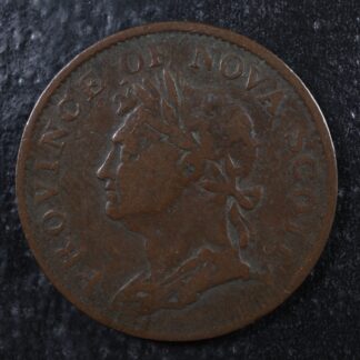 NS-1C1 Halfpenny token 1824 Nova Scotia Canada Thistle Breton 869
