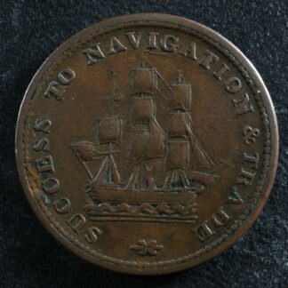 NS-23A4 Halfpenny token 1815 Nova Scotia Canada Ship Breton 888