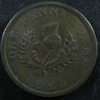 NS-2A2 One Penny token 1824 Canada Nova Scotia Thistle Breton 868