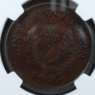 NS-4A1-NGC-AU-53-One-Penny-token-1832-Canada-Nova-Scotia-Thistle-Breton-870-277243368568-2