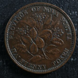 NS-5A1 Halfpenny token 1856 Canada Nova Scotia Mayflower Breton 876