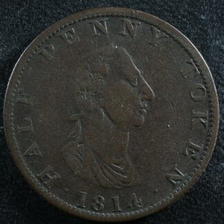 NS-9 Halfpenny token 1814 Canada Nova Scotia Halifax Ship Breton 881