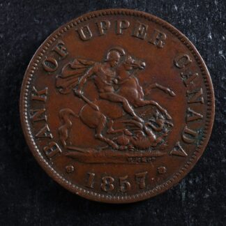 PC-5D Halfpenny 1857 token Bank of Upper Canada Breton 720