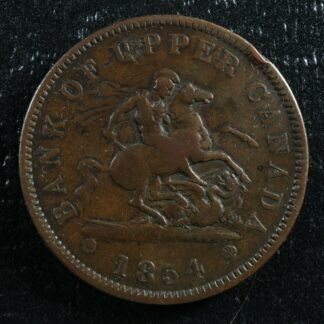 PC-6C2 One Penny 1854 token Crosslet 4 Bank of Upper Canada Breton 719