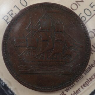 PE-10-43 ICCS EF-40 Ships Colonies & Commerce token PEI Canada Breton 997