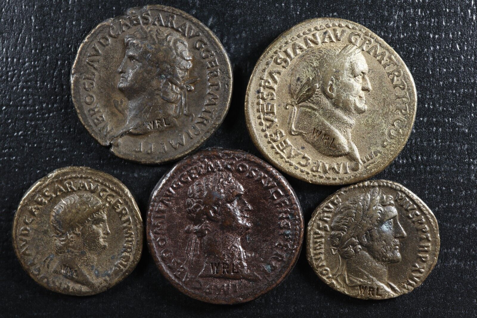 Set of 5 roman coins from WRL Westair Reprductions Limited 20th