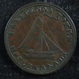 UC-9A4 Halfpenny token 1820 Upper Canada Ontario ship Breton 727