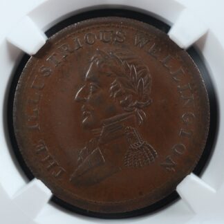 WE-10A1 NGC MS-64 Halfpenny 1816 token Wellington Waterloo Canada Breton 981