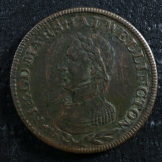 WE-2A1 Overstruck Halfpenny token Wellington token Canada Breton 971