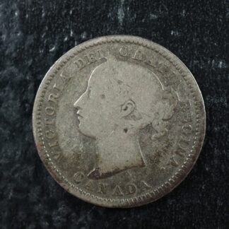 10 cents 1893 Flat top 3 Obv. 6 Canada Queen Victoria c ¢ silver dime FT3 VG-8