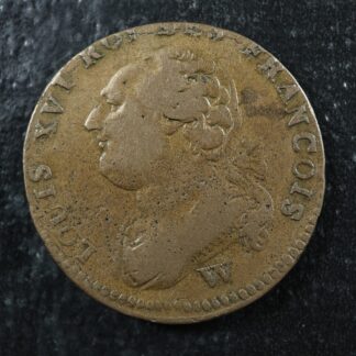 12 deniers 1792W Lille France KM#600.16 Bronze Constitution