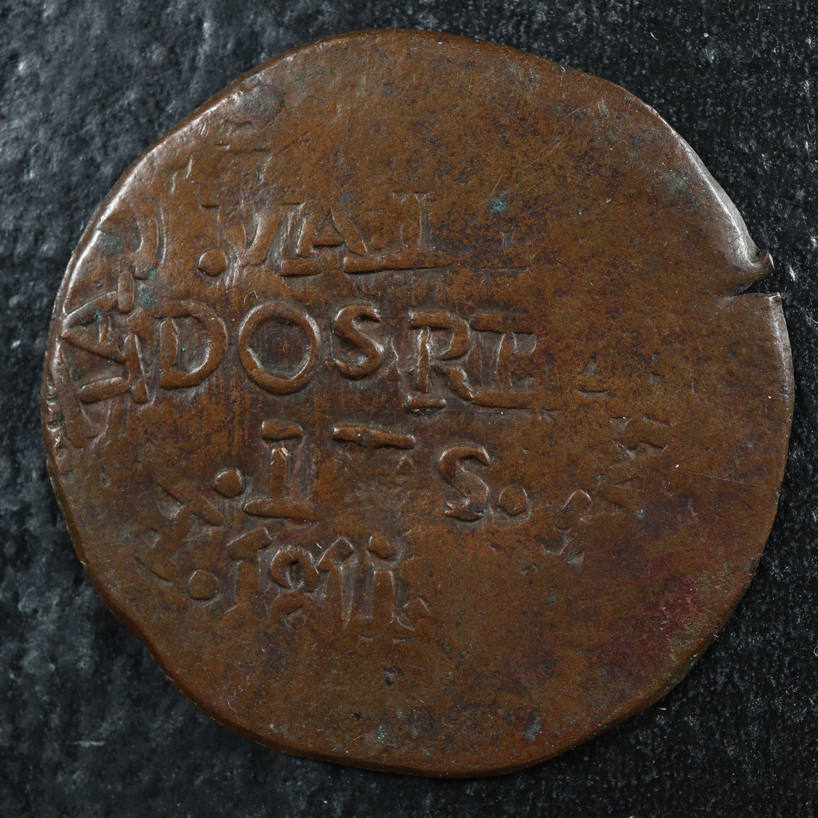 2-reales-1811-Cartagena-KMD1-copper-Colombia-Restrepo-136var-278176357679-2