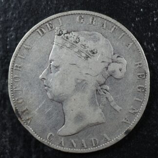 50 cents 1892 Obv. 4 Canada Queen Victoria half dollar c ¢ VG-8
