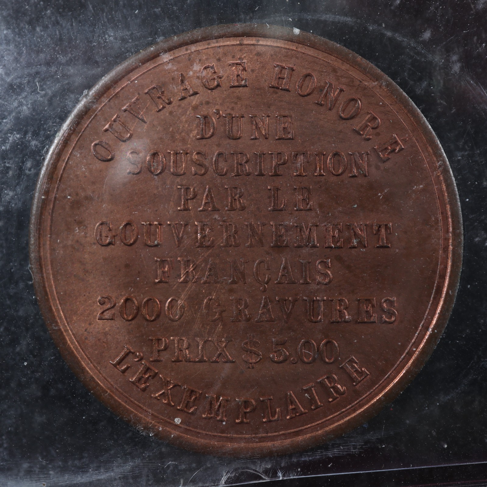 Breton-585-ICCS-MS-63-Leroux-French-book-token-copper-Montreal-Canada-277783863539-2
