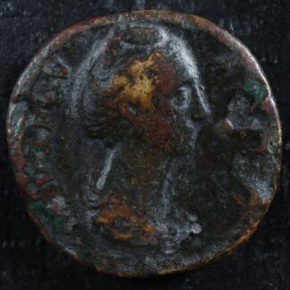 Faustina Major Dupondius 141 Rome RIC 1187a Vesta Faustine