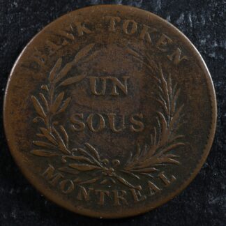 LC-2A1 Un Sous token Lower Bas Canada Bank of Montreal Québec Bouquet Breton 713