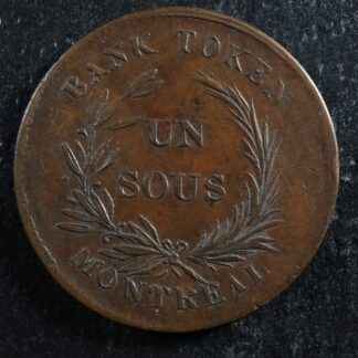 LC-2A2 Un Sous token Lower Bas Canada Bank of Montreal Québec Bouquet Breton 713
