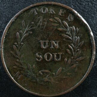 LC-38A Bouquet Sou token Montreal Lower Bas Canada Quebec Breton 710
