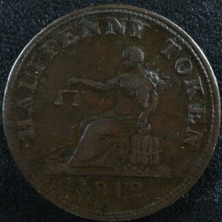 LC-46A2 Halfpenny token 1812 Lower Bas Canada Quebec Tiffin Breton 960