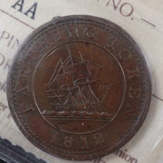 LC-50 ICCS MS-60 Farthing token 1812 Lower Bas Canada RH Richard Hurd Breton 991