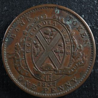 LC-9C2 One Penny token Deux sous 1837 Bas Canada Banque du Peuple Breton 521