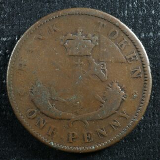 Magician piece 2 rev. PC-6? One Penny 185? token Bank of Upper Canada Breton 719