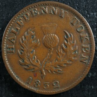 NS-1D3 Halfpenny 1832 Canada token Nova Scotia Thistle Breton 871