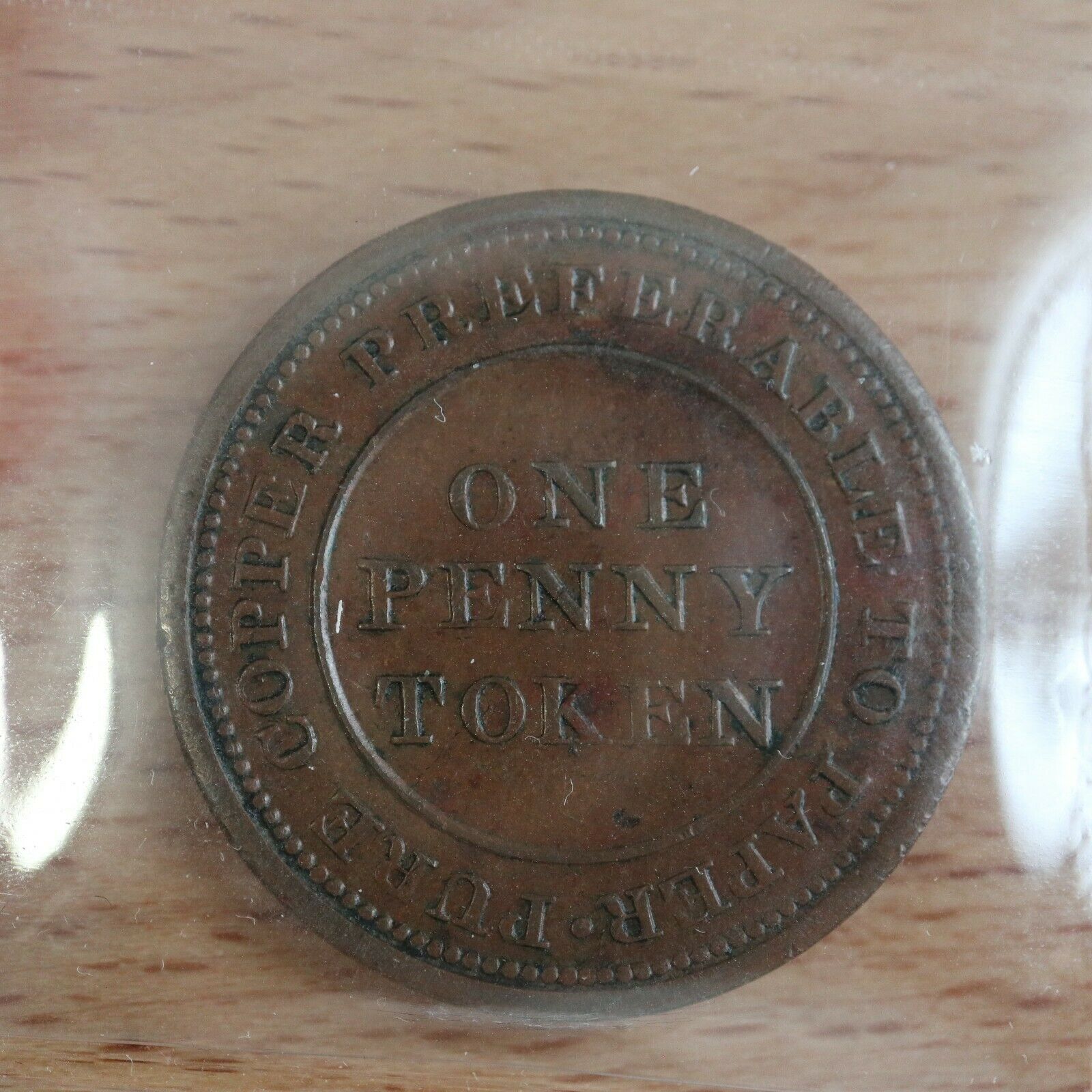 NS-20A1 ICCS EF-45 One penny 1813 token Canada Nova Scotia Copper