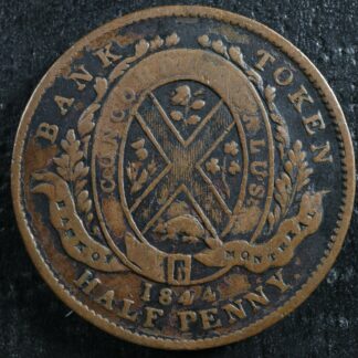 PC-1B6 Halfpenny 1844 token Province of du Canada Montreal Quebec Breton 527