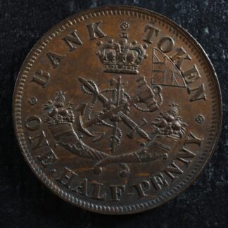 PC-5D Halfpenny 1857 token Bank of Upper Canada Breton 720