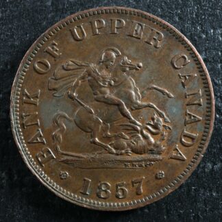 PC-5D Halfpenny 1857 token Province of Upper Canada Bank Breton 720