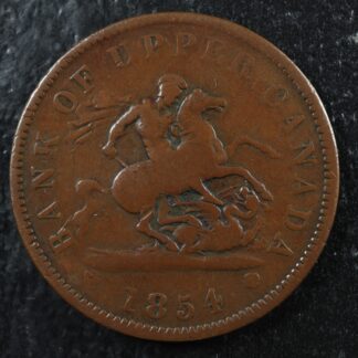 PC-6C2 One Penny 1854 token Crosslet 4 Bank of Upper Canada Breton 719