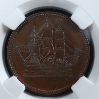 PE-10-37 NGC MS-64 Ships Colonies & Commerce token PEI Canada Breton 997