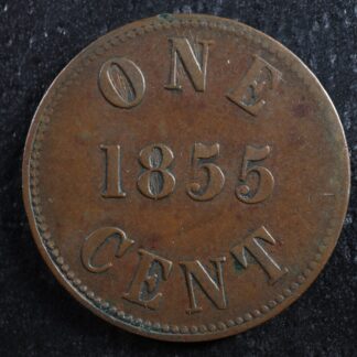 PE-6A1 One cent 1855 Prince Edward Island token PEI Canada Breton 920