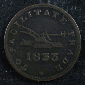 UC-12B2 Halfpenny token 1833 Upper Canada Ontario ship Breton 730