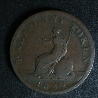 UC-14 Halfpenny token 1832 Province of Upper Canada Britannia Breton 732