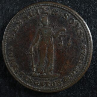 UC-2A1 Halfpenny token Lesslie & sons Upper Canada York Kingston Breton 718