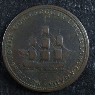 UC-5A1 Upper Canada 1812 token Sir Isaac Brook Brock ship Breton 723