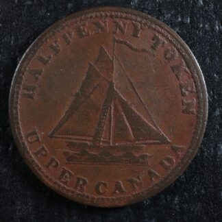 UC-9A4 Halfpenny token 1820 Upper Canada Ontario ship Breton 727
