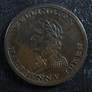 WE-8A2 Halfpenny 1814 token Wellington Canada Britannia Breton 979